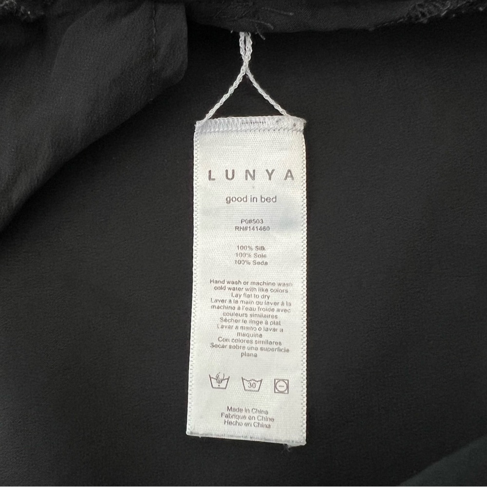 Lunya Washable Silk Robe Short Black No Tie Size 2XL/3XL - Picture 5 of 6